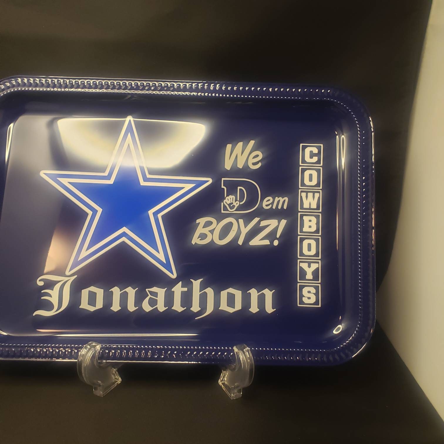 dallas cowboys tobacco grinder Dallas Cowboys Custom Rolling Tray Set With Grinder