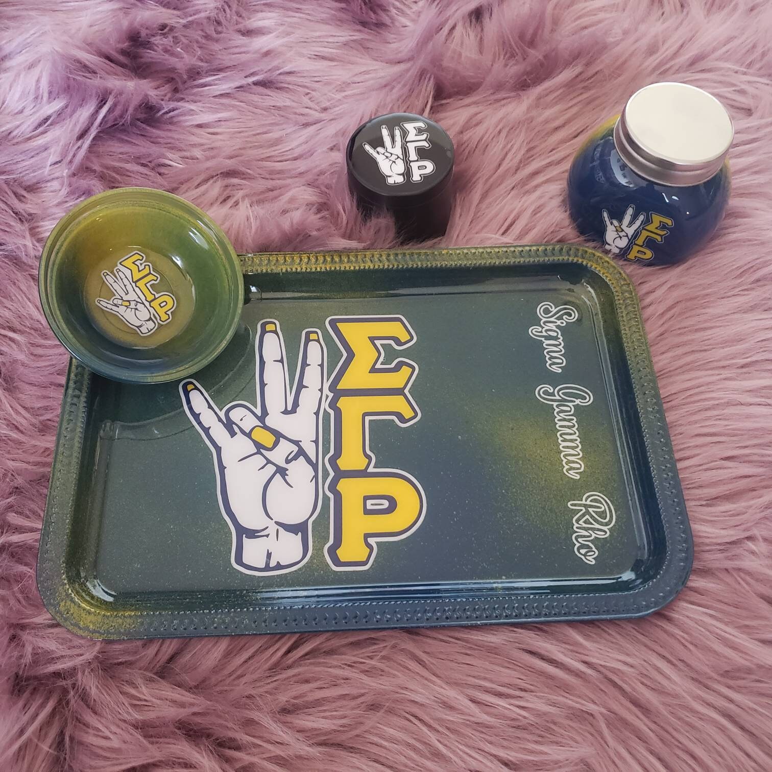 Sigma Gamma Rho Custom Rolling Tray Set With Grinder - Etsy
