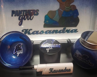 Panther's Girl Custom Tray Set with grinder.