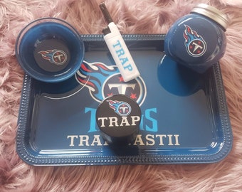 Tennessee Titans Custom Rolling Tray Set with grinder.