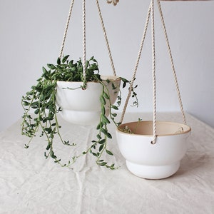 Simple Hanging Planter, Ceramic succulent planter, Plant hanger, Wall planter, Plant pot, Succulent pot Indoor planter, Wall hanging planter image 1