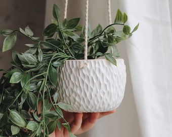 Hanging planter indoor, Plant pot with drainage, Plant hanger, Home decor, Air plant holder, Minimalist hanging pot