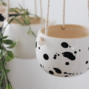 Hanging planter indoor as housewarming gift, Hanging wall planter, Ceramic plant hanger, Plant pot, Plant holder, Modern planter indoor image 1