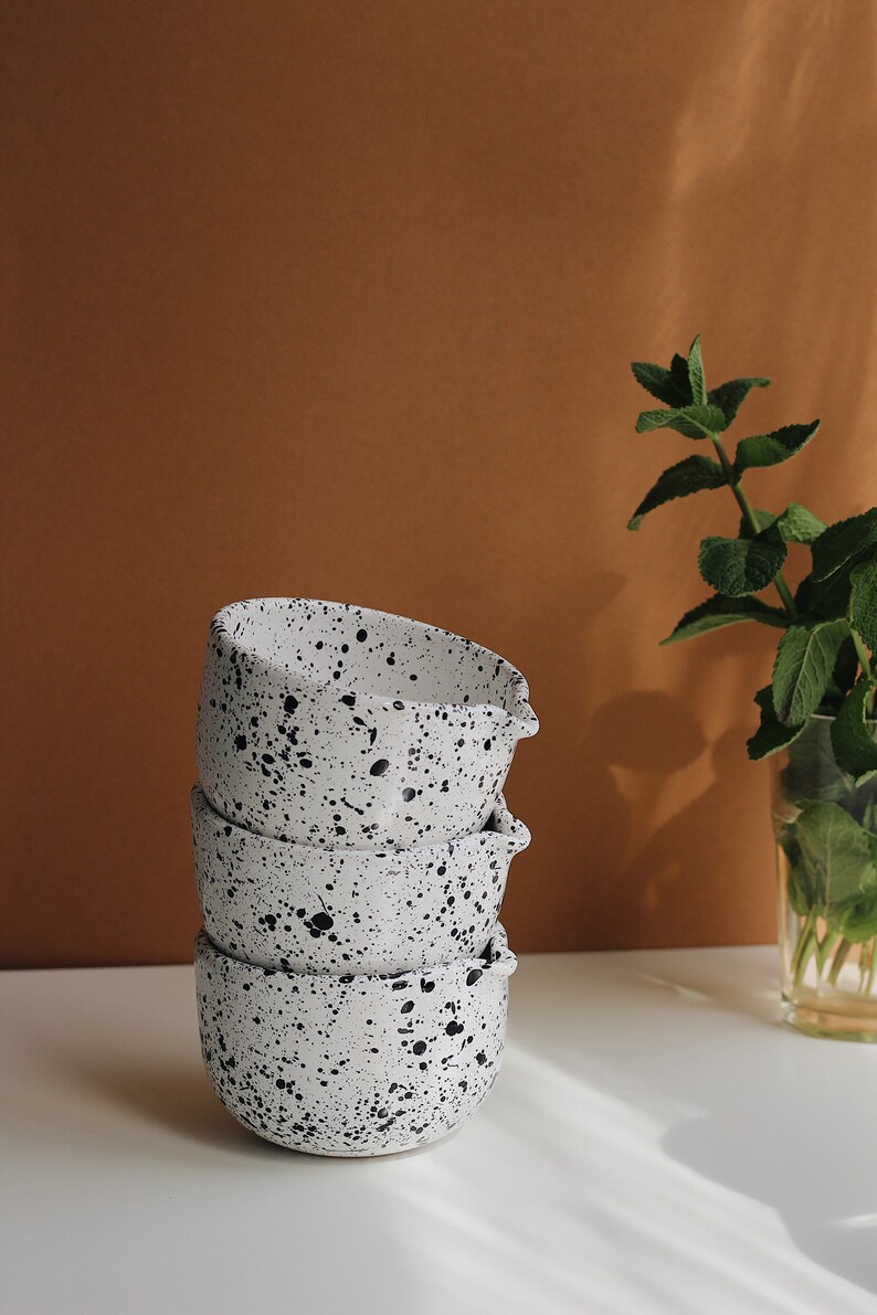 Matcha Bowl With Spout for Everyday Use Ceramic Speckled Etsy