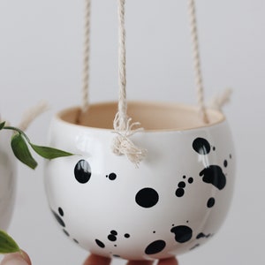 Hanging planter indoor as housewarming gift, Hanging wall planter, Ceramic plant hanger, Plant pot, Plant holder, Modern planter indoor image 2