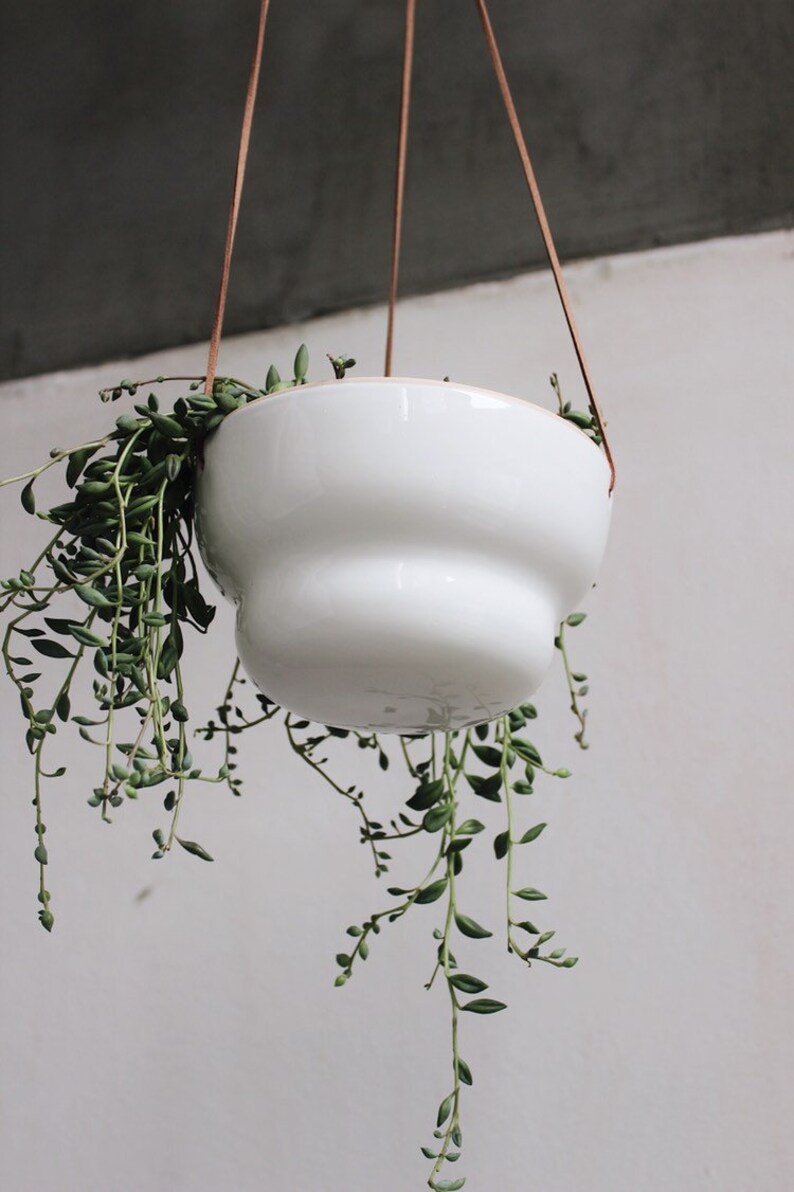 Simple Hanging Planter, Ceramic succulent planter, Plant hanger, Wall planter, Plant pot, Succulent pot Indoor planter, Wall hanging planter image 6