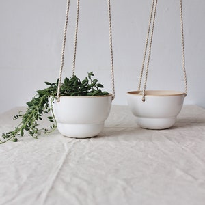 Simple Hanging Planter, Ceramic succulent planter, Plant hanger, Wall planter, Plant pot, Succulent pot Indoor planter, Wall hanging planter image 3