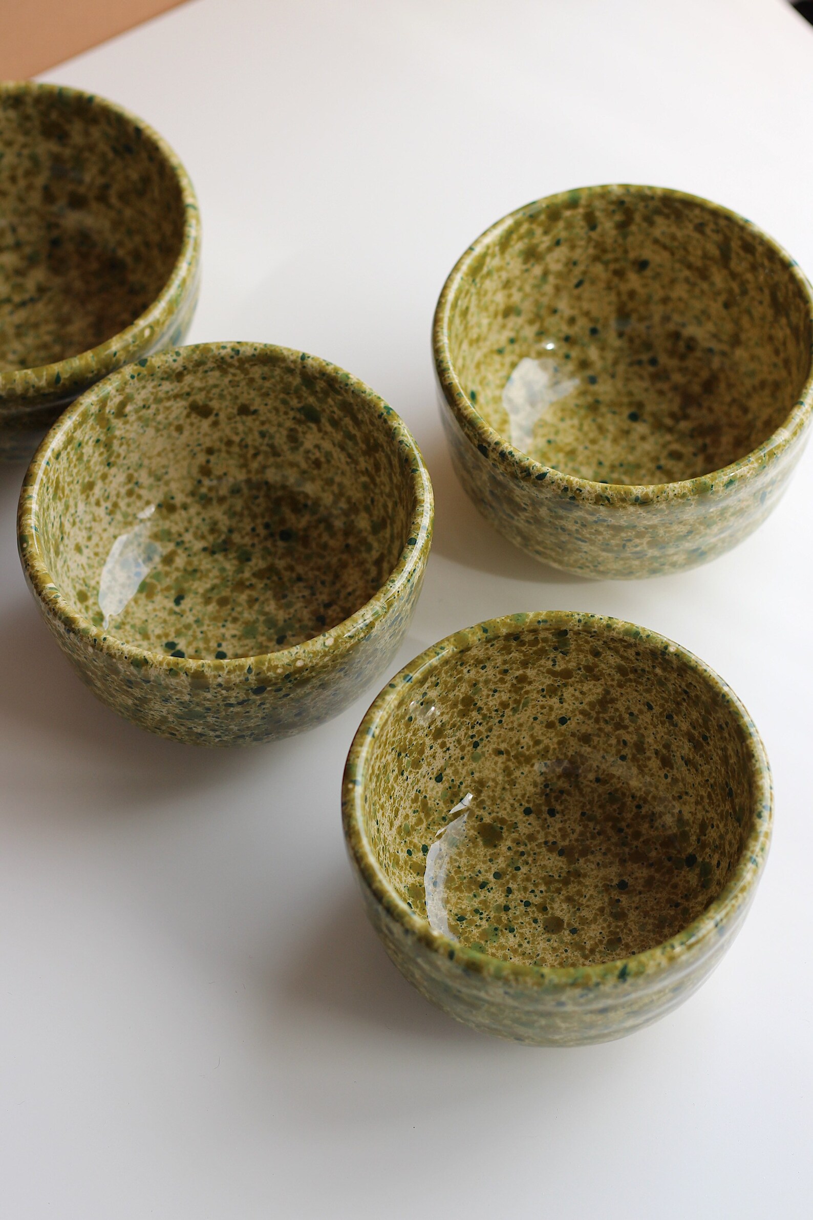 Green matcha bowl for everyday use Ceramic green speckled Etsy