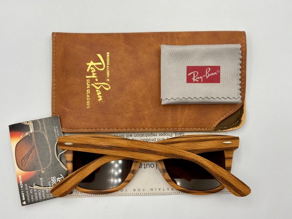 Authentic Vintage RayBan B&L Usa Wayfarer Woodie … - image 2