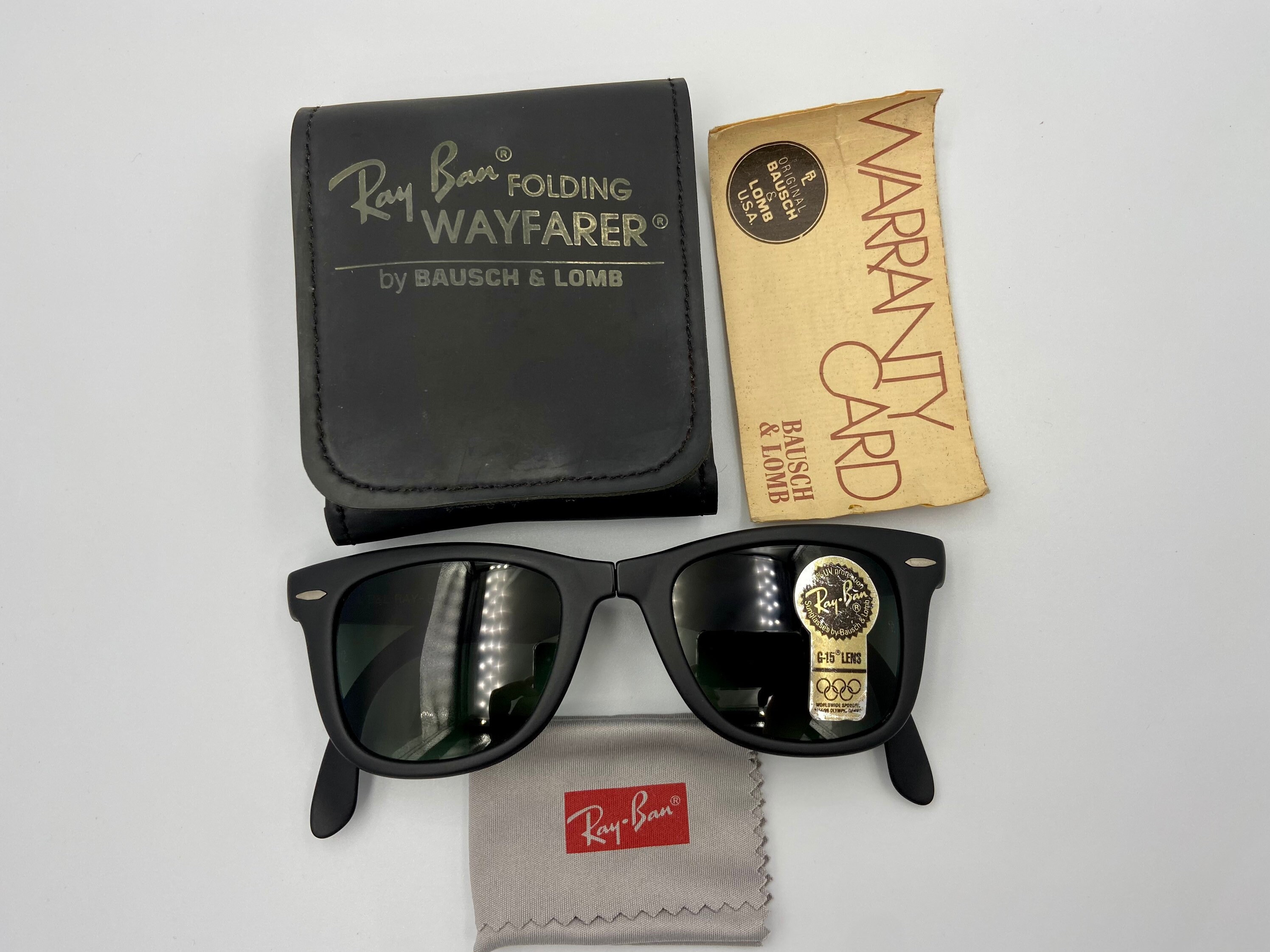 Ray-ban Wayfarer Folding Matte Black by Bausch & Lomb Authentic Vintage  Sunglasses Made in USA