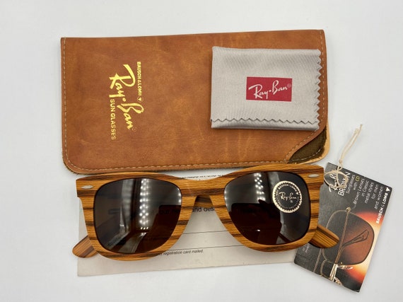 Authentic Vintage RayBan B&L Usa Wayfarer Woodie … - image 1
