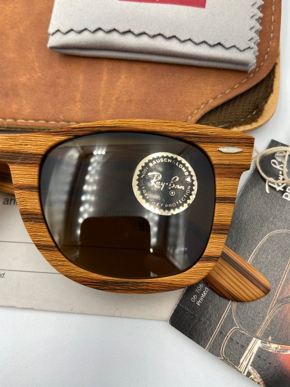 Authentic Vintage RayBan B&L Usa Wayfarer Woodie … - image 4