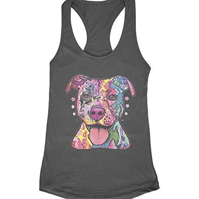 Women/'s Neon Pitbull,Racerback Tank Top Dog Lovers Ladies Tank Top