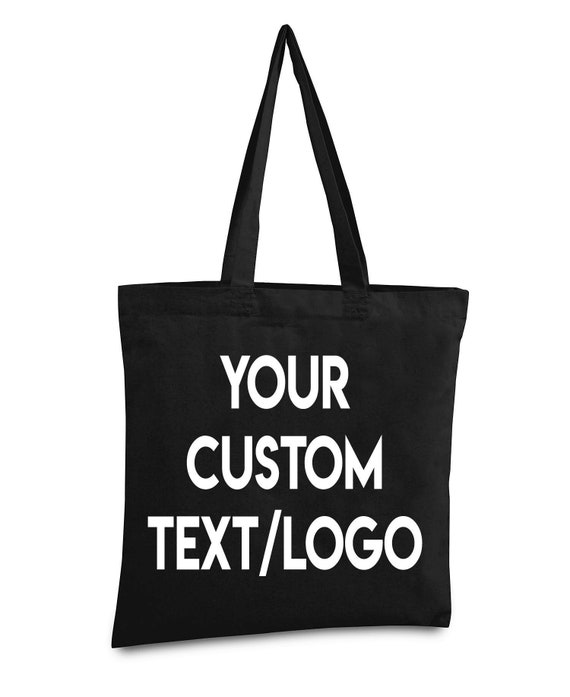 Custom Tote Bag Canvas Tote Bags With Your Custom Text or Etsy