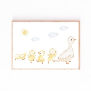 Poster Kinderzimmer Entenparade · Kinderzimmer Bilder Geschenkidee Kinder Kinderzimmer Dekoration Babyzimmer Deko Baby Geschenk Geburt