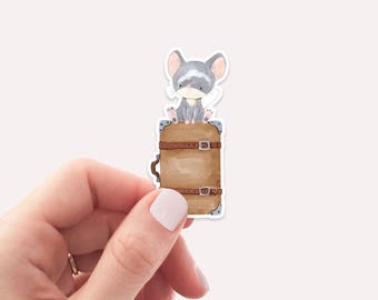 Sticker Maus & Koffer · Perfekt für Bullet Journal und Tagebücher, Laptop Aufkleber oder Deko für das Handy, Urlaub Aufkleber Reise