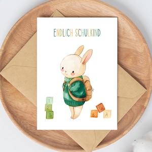 Karte Endlich Schulkind · Schultüte Geschenk Einschulung Karte Schulanfang Geschenk Schulstart Erster Schultag Grußkarte A6