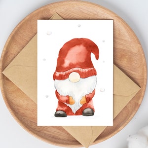 Weihnachtskarte Weihnachtsgnom Weihnachtskarten Set Karten für Weihnachten Weihnachtsgeschenk Frohe Weihnachten Karte Weihnachtsdeko A6