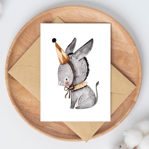 Karte Esel · Glückwunschkarte Grußkarte Geburtstagskarte Geschenkkarte Karte Kindergeburtstag A6 Geburtstagswünsche Dekoration Vintage Party