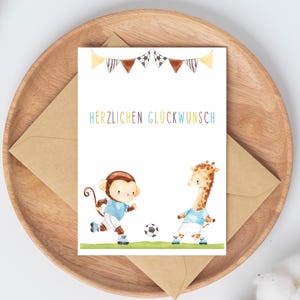 Karte Kindergeburtstag Fußball · Herzlichen Glückwunsch Glückwunschkarte Kind Jungen Kindergeburtstag Geburtstagswünsche Sport