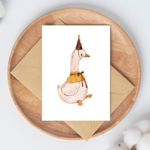 Karte Gans · Glückwunschkarte Grußkarte Geburtstagskarte Geschenkkarte Karte Kindergeburtstag A6 Geburtstagswünsche Dekoration Vintage Ente