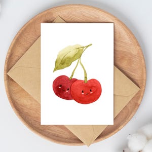 Karte Kirschen · Grußkarte Glückwunschkarte Kindergeburtstag Postkarte Kinder Postkarte Geburtstag Geburtstagsgeschenk Paar Geschenkidee