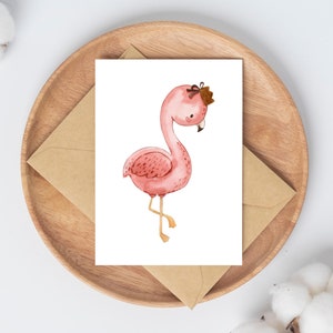 Karte Flamingo · Glückwunschkarte Grußkarte Geburtstagskarte Geschenkkarte Karte Kindergeburtstag A6 Geburtstagswünsche Dekoration Vintage