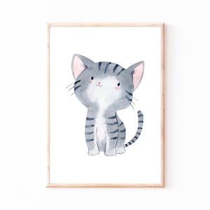 Poster Kinderzimmer Katze · Kinderzimmer Bilder Tiere Geschenkidee Kinder Kinderzimmer Dekoration Babyzimmer Deko Baby Geschenk Geburt