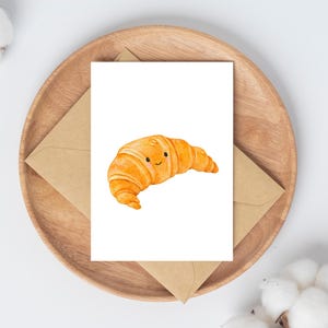 Karte Croissant · Grußkarte als Einladung zum Frühstück oder Brunch · Süßer Gutschein