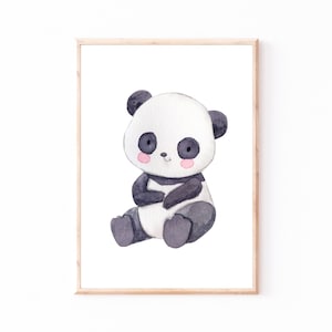 Kinderbild Kinderposter "Panda", A4 & A3 Poster Kinderzimmer, Kinderbilder, Babyzimmer, Poster Baby Geschenk Tierbild, Wanddekoration, Bär