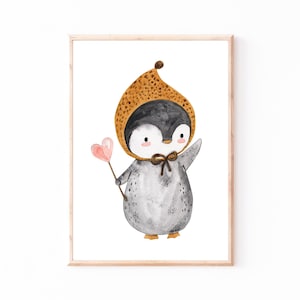 Poster Kinderzimmer Pinguin · Kinderzimmer Bilder Tiere Geschenkidee Kinder Kinderzimmer Dekoration Babyzimmer Deko Baby Geschenk Geburt