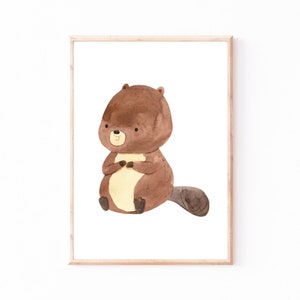 Poster Kinderzimmer Biber · Kinderzimmer Bilder Tiere Geschenkidee Kinder Kinderzimmer Dekoration Babyzimmer Deko Baby Geschenk Geburt