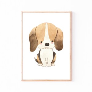 Poster Kinderzimmer Hund Beagle · Kinderzimmer Bilder Tiere Geschenkidee Kinder Kinderzimmer Dekoration Babyzimmer Deko Baby Geschenk Geburt