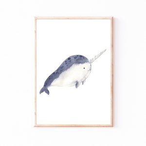 Poster Kinderzimmer Narwal · Kinderzimmer Bilder Geschenkidee Kinder Kinderzimmer Dekoration Babyzimmer Deko Baby Geschenk Geburt Ozean
