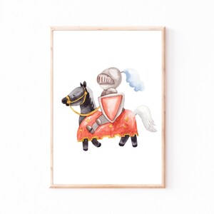 Poster Kinderzimmer Ritter · Kinderzimmer Bilder Geschenkidee für Kinder Ritter Kinderzimmer Deko Babyzimmer Baby Geschenk Geburt A3 & A4
