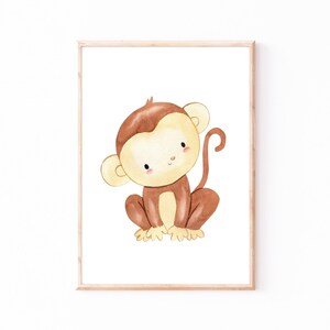 Poster Kinderzimmer Affe · Kinderzimmer Bilder Geschenkidee Kinder Kinderzimmer Dekoration Babyzimmer Deko Baby Geschenk Geburt Äffchen