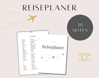 Travel planner in German digital and for printing | Vacation planner | Travel diary | Travel Planner Printable | Travel planning