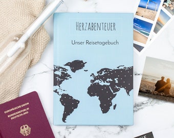 Herzabenteuer: Reisetagebuch für Paare, A5 Hardcover für die Hochzeitsreise | Flitterwochen oder den gemeinsamen Urlaub