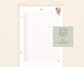 Calendário familiar imprimível de 2026 com 3 colunas nos formatos A4 e A3, download instantâneo em PDF. Planejador familiar em alemão.