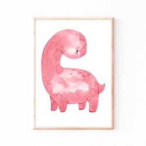 Poster Kinderzimmer Dino Pink · Kinderzimmer Bilder Geschenkidee Kinder Kinderzimmer Dekoration Babyzimmer Deko Baby Geschenk Geburt