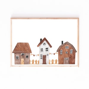 Poster Kinderzimmer Schwedenhäuser · Kinderzimmer Bilder Geschenkidee Kinder Kinderzimmer Dekoration Babyzimmer Deko Baby Geschenk Geburt