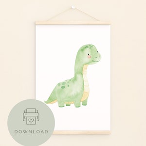Imagen infantil dinosaurio póster infantil descargar póster para imprimir descarga instantánea archivo digital imagen decoración habitación infantil habitación bebé dino