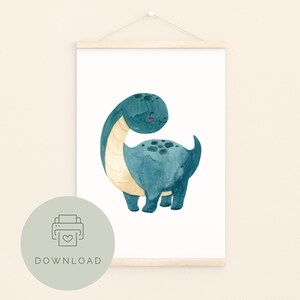 Imagen infantil dinosaurio póster infantil descargar póster para imprimir descarga instantánea archivo digital imagen decoración habitación infantil habitación bebé dino