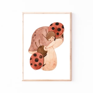 Poster Kinderzimmer Marienkäfer · Kinderzimmer Bilder Geschenkidee Kinder Fliegenpilz Kinderzimmer Deko Babyzimmer Baby Geschenk Geburt