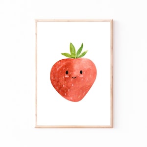 Poster Kinderzimmer Erdbeere · Kinderposter Sommer Geschenkidee Kinder Bilder Kinderzimmer Dekoration Babyzimmer Deko Baby Geschenk Geburt