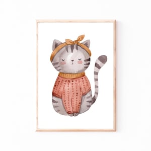 Poster Kinderzimmer Katze · Kinderzimmer Bilder Tiere Geschenkidee Kinder Kinderzimmer Dekoration Babyzimmer Deko Baby Geschenk Geburt