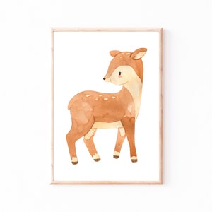 Poster Kinderzimmer Reh Wald · Kinderzimmer Bilder Tiere Geschenkidee Kinder Kinderzimmer Dekoration Babyzimmer Deko Baby Geschenk Geburt