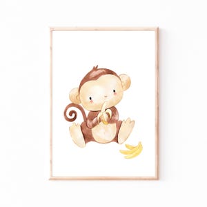 Poster Kinderzimmer Affe · Kinderzimmer Bilder Geschenkidee Kinder Kinderzimmer Dekoration Babyzimmer Deko Baby Geschenk Geburt Äffchen