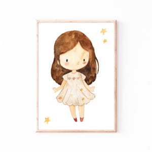 Poster Kinderzimmer Mädchen & Sterne · Kinderzimmer Bilder Geschenkidee Kinder Deko Kinderzimmer Dekoration Babyzimmer Baby Geschenk Geburt