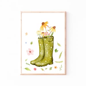 Poster Kinderzimmer Wildblumen Garten · Kinderzimmer Bilder Geschenkidee Kinder Kinderzimmer Dekoration Babyzimmer Deko Baby Geschenk Geburt